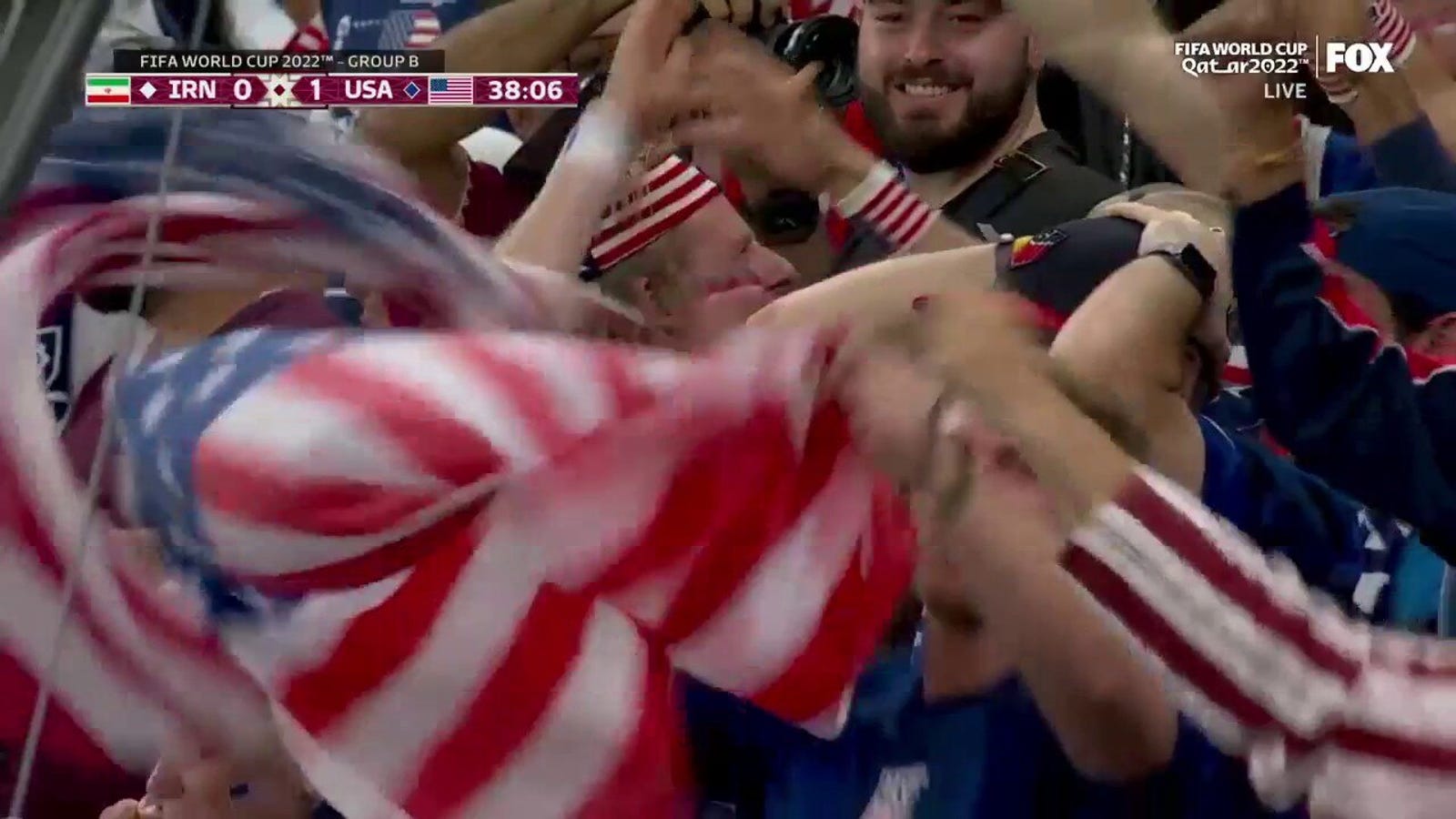 كريستيان بوليسيتش الامريكي يسجل هدفا ضد ايران في 38 دقيقة |  كأس العالم 2022